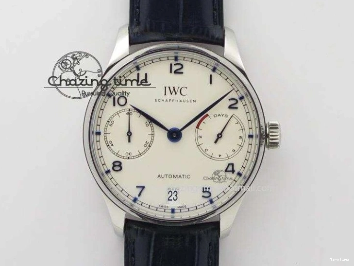 MIROTIME 1230 Portuguese Chrono IW3716 RSF 1:1 Best Edition Blue Dial on Black Leather Strap A RelaxedFit 7045